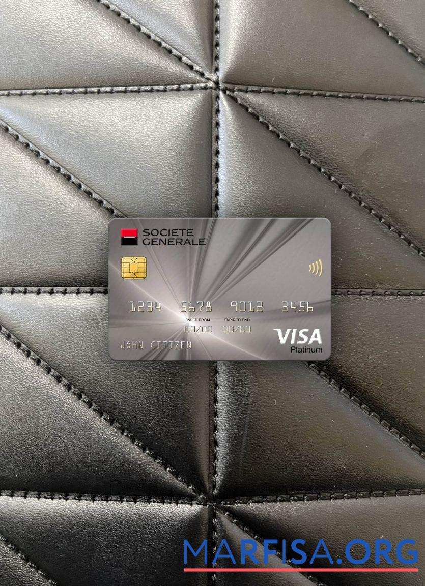 Printable Serbia Societe Generale bank visa platinum card photolook front example